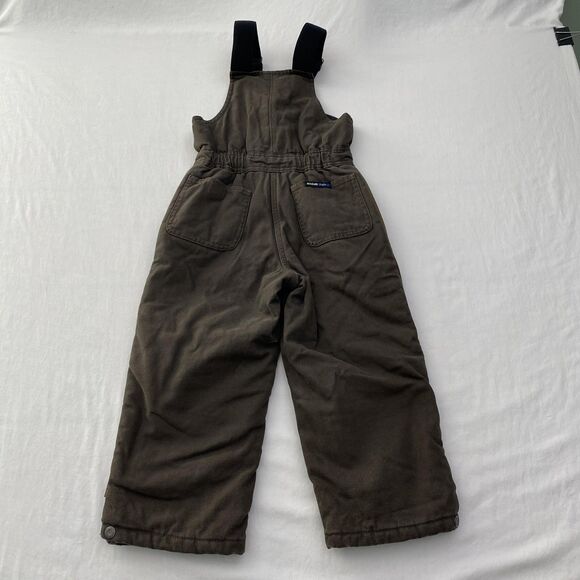 Walls Blizzard Pruf Insulated Bib Overalls Youth Small 6-7 Brown Canvas Workwear - Picture 2 of 14